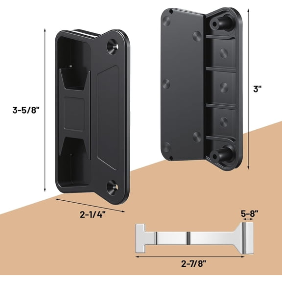 GVDCC-3 Pcs Sliding Screen Door Handle, 27/8", Black Plastic, Long Latch Screen Door Latch Sliding Screens Doors Lock Replacement for Patio Doors