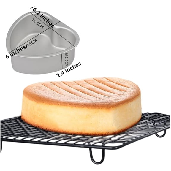 GVDCC-3 Pieces Heart Shaped Cake Pans-6 Inch Cake Pans-with Removable Bottom Cake Dessert Baking Mould- for Kitchen Birthday Valentine Day Wedding