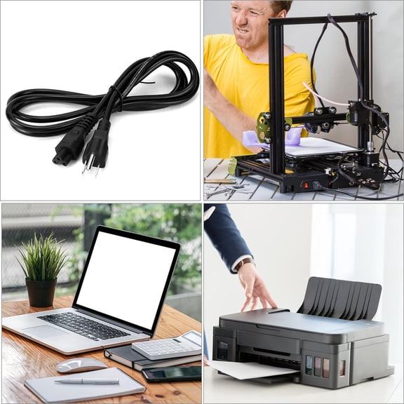 GVDCC -3 Prong AC Laptop Power Cord- 6FT, 125V,18AWG NEMA 5-15P to IEC 60320 C5 for Laptops, TVs, Printers, 2 Pack