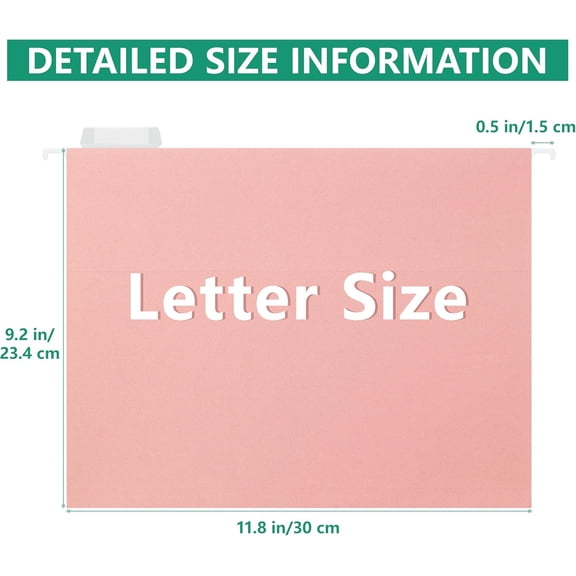 GVDCC-30Pack Standard Hanging File Folders,Hanging File Folders with 1/5-Cut Tabs,6 Pastel Colors Designed for Bulky Files,Filing Cabinets,Medical Charts