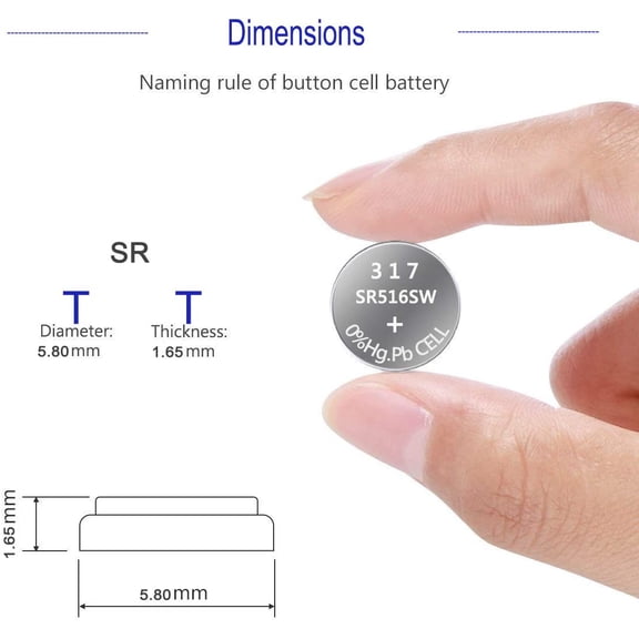 GVDCC-317 SR516SW Watch Battery 1.5V Button Cell (10-Pack)