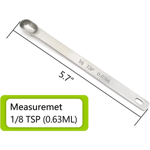 GVDCC-3PCS 1/8tsp (0.63ml) Single Measuring Spoon, Stainless Steel Long Handle Individual Teaspoons Only
