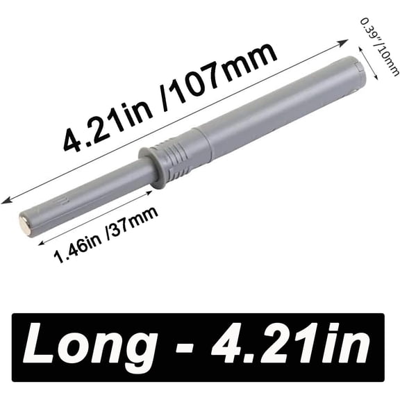 GVDCC-4.21" Push to Open Cabinet Hardware 10 Pack Push Latch & Lock for Hidden Door Touch Latches and Catch Push Release Drawer Pull Tip on RV Closet Strong Pop Out, Grey