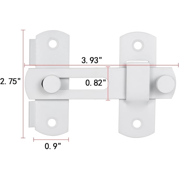 GVDCC-4 Packs Barn Door Latches3.93 x 2.75 Matte White Stainless Steel barn gate flip Door Latch Bi-fold Door Lock,Sliding Door Lock Gate Latches Wine Cabinet Closet Door LatchesWhite Finish