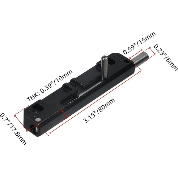 GVDCC-4 Pcs Left Spring Loaded Latch Zinc Alloy Spring Loaded Barrel Bolt Latch Normally Locked Flush Bolt for Industrial Device Door Equipment Doors, Black