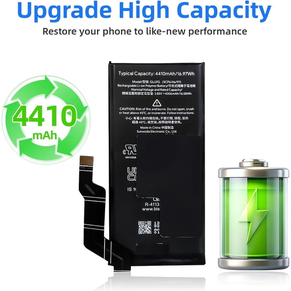 GVDCC-4410mAh Battery for Google Pixel 6a, GLU7G Original Capacity 0-Cycle Replacement Kit Compatible with GX7AS/GB62Z/G1AZG, with Repair Tools