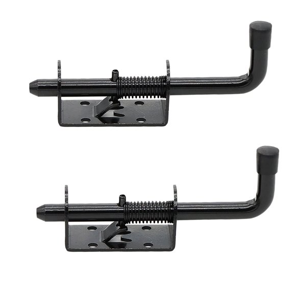 GVDCC-5 Inch Spring Loaded Latch Bolt, Heavy Duty Spring Loaded Latch Pin Door Lock,1/2" Pin Shed (2, Black)