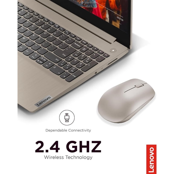 GVDCC-530 Wireless Mouse with Battery, 2.4GHz Nano USB, 1200 DPI Optical Sensor, Ergonomic for Left or Right Hand, Lightweight, GY50Z18988, Almond