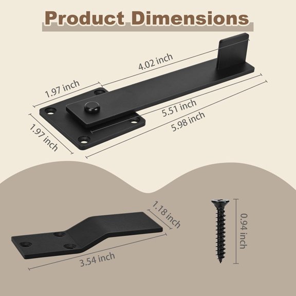 GVDCC-6" Barn Door Flip Latch, Farm Flip Fence Gate Latch Hardware,Gate Latch for Shed Door, Sliding Doors, Matte Black