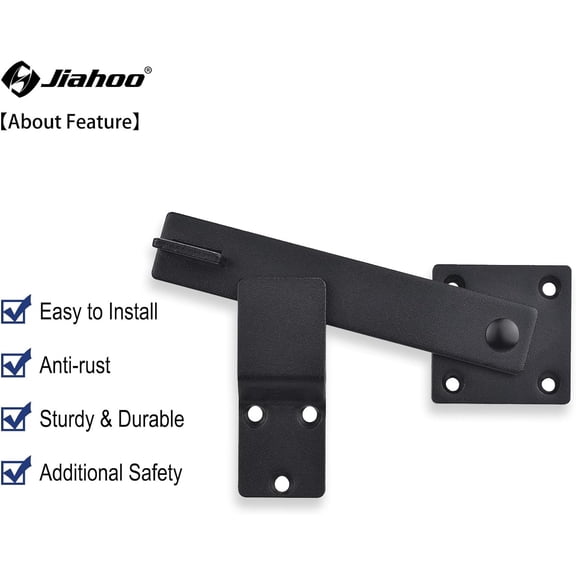 GVDCC-6" Barn Door Flip Latch Sliding Door Latch Gate Latch for Fence, Shed Door, Farm Gate, Solid Metal Heavy Duty Iron Hardware, add More Security and Privacy, Matte Black