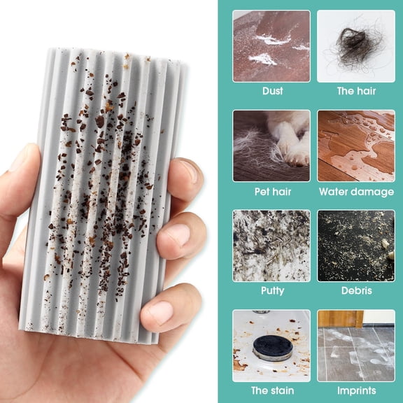 GVDCC-6 Pack Damp Dusting Sponge Duster, Grey Dust Cleaning Sponge, Reusable Household Cleaning Sponge Tool for Blinds, floorboards, Fan Blades, Vents, Glass, Railings, Mirrors