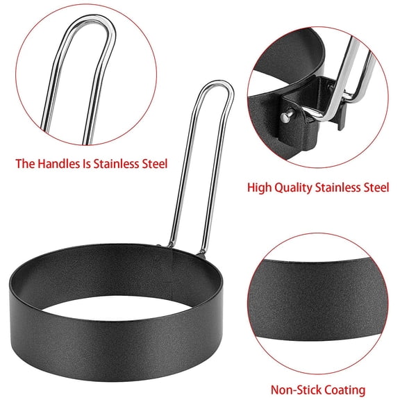 GVDCC-6 Pack Egg Ring, Stainless Steel Round Egg Cooking Rings Non-Stick Frying Egg Maker Molds