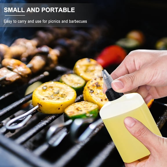 GVDCC-6 Pack Mini Squeeze Bottles for Liquids for Camping Kitchen, Camping Cooking, 4oz Mini Oil Bottles, Small Liquid Containers Leak Proof, Travel Oil Bottle
