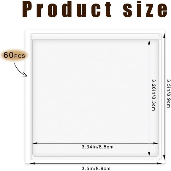 GVDCC-60 Pack Self Adhesive Pockets, Bin Labels for Storage Bins Clear Label Holder Index Card Pockets Card Holder for Organizing and Protecting (3.5 x 3.5 inches)