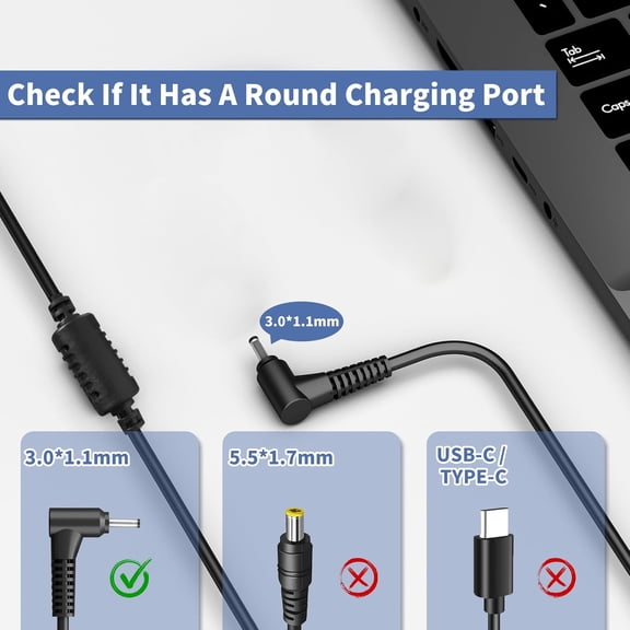GVDCC -65W Laptop Charger for Acer Aspire 5 3 1 Slim Laptop AC Adapter | Compatible With Acer Aspire A515-44 A515-46 A515-54 A515-55 A515-56 A315-24P A315-24PT A115-32