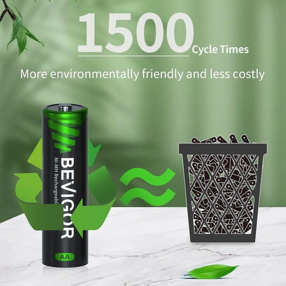 GVDCC-8 Pack AA Rechargeable Batteries 1500 Cycle, 2800 mAh High Capacity 1.2V NiMH Rechargeable AA Batteries Low Self Discharge Double A Battery