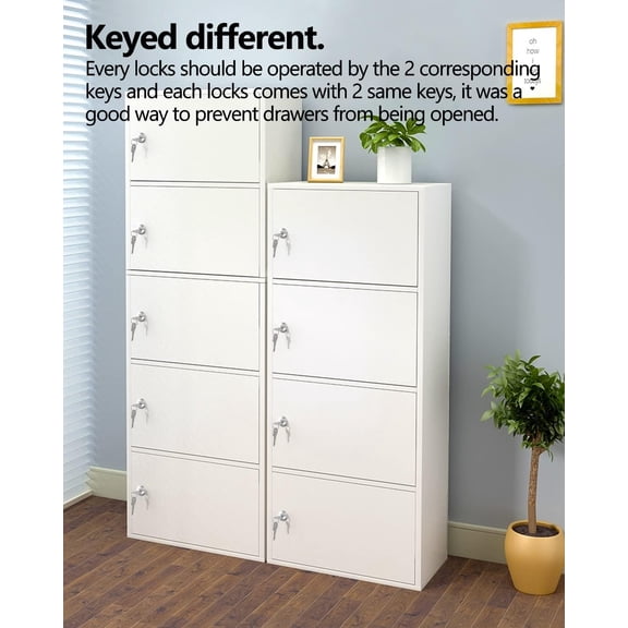 GVDCC-8 Packs Drawer and Cabinet Locks (Keyed Different) Secure Important Files, 1-1/8Inch 30mm Cam Locks with 3 pcs Different Lock Plates for Cabinet Cupboard File Drawer Mailbox Dresser Kitchen