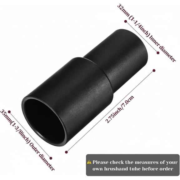 GVDCC-8 Pieces Cleaner Adapter 35mm (1-3/8 Inch) to 32 mm (1-1/4 Inch) for Inner Diameter 32 Brush Fit to Outer Diameter 35 Tube Plastic Vacuum Hose Adapter