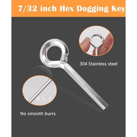 GVDCC-8pcs Silver 7/32" Standard Hex Dogging Key with Full Loop, Metal Allen Wrench Door Key for Push Bar Panic Exit Device