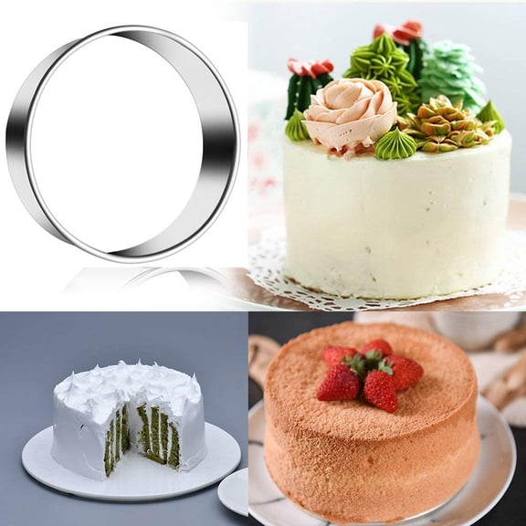 GVDCC-9 Pieces Stainless Steel Cookie Cutter Set Biscuit Plain Edge Round Cutters Metal Ring Baking Molds