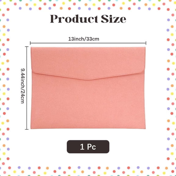 GVDCC-A4 PU Leather File Holder Document Folder Pink Thin Waterproof Portfolio Filing Envelope Oragnizer Pocket Storage Case with Snap Closure for Receipt Contract Stationery Tablet