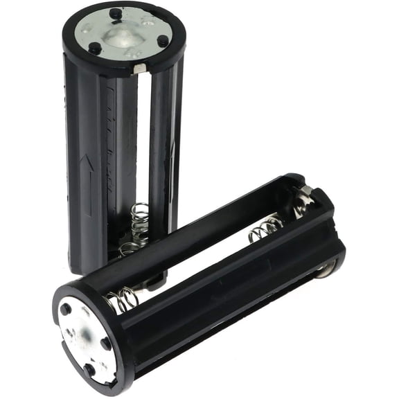 GVDCC-AAA Battery Holder 2PCS Black Cylindrical 3x1.5V AAA Plastic Battery Storage Adapter Case Box for Flashlight Lamp RC (Dia 0.85 inch)