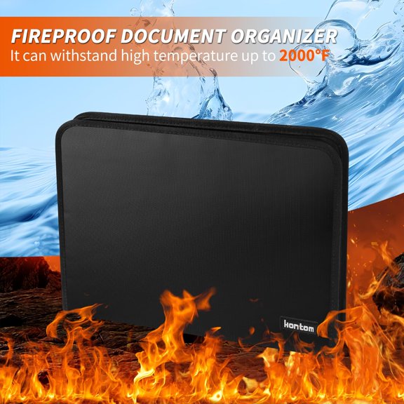 GVDCC-Accordion File Organizer,13 Pockets Fireproof Expanding File Folder with Multi Pockets,Portable Business Fire Safe Storage Document Organizer Folder with Zipper for Documents and File