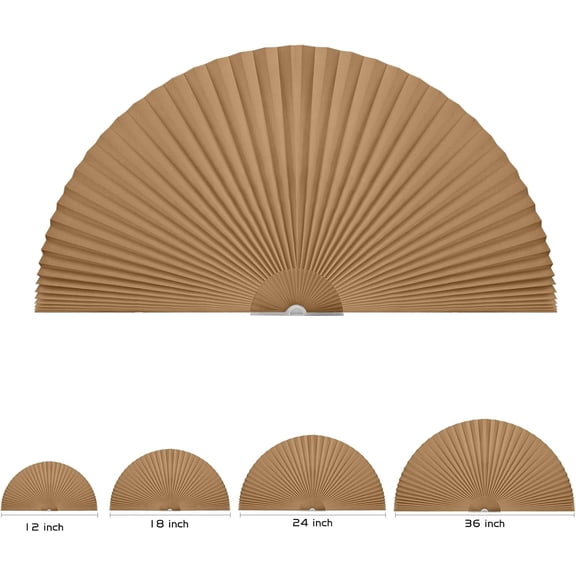 GVDCC -Arch Small Window Shade Curtains Half Circle Moon Pleated Blinds Semi Circle Temporary Light Filtering Pleated Paper Shades Half Round Window Covering Easy to Cut and Install