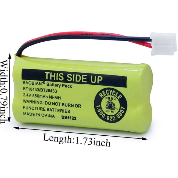 GVDCC-BT18433 BT28433 Cordless Phone Battery Compatible with AT&T/Lucent BT-18433 BT-184342 BT-28433 BT-284342 BT-6010 BT-8000 BT-8001 BT-8300 Empire CPH-515D CPH515D 2.4V 550mAh Ni-MH(Pack of 3)