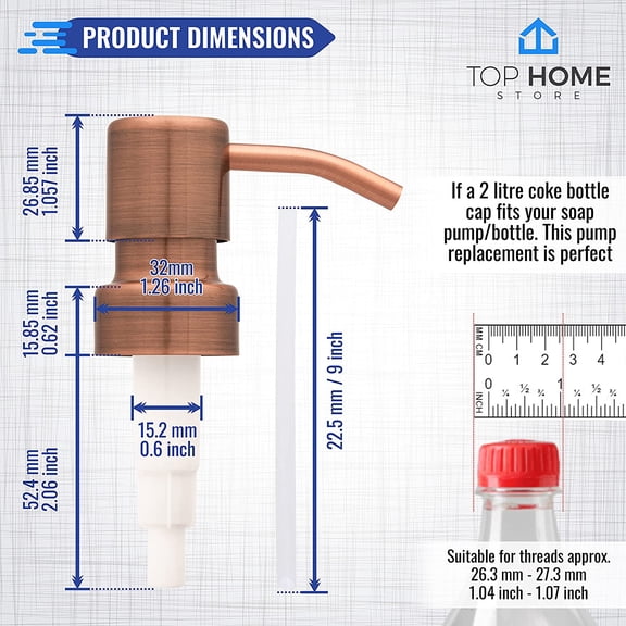 GVDCC-Bathroom Countertop Soap Dispensers (Copper, 2 Pack)