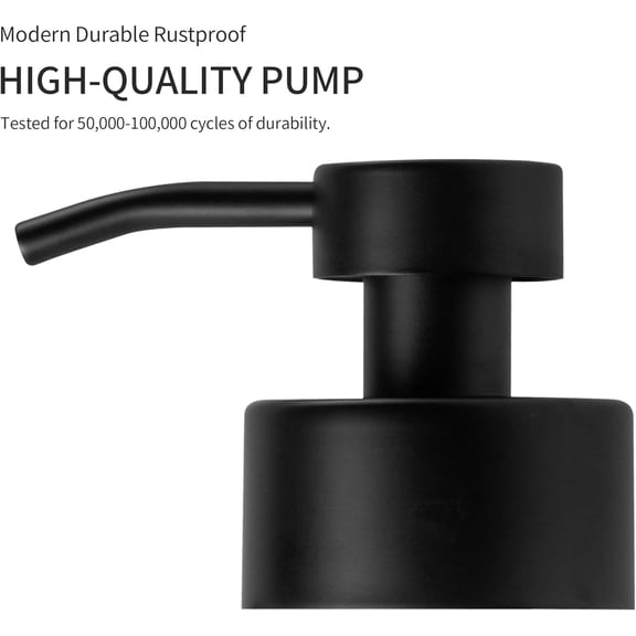 GVDCC-Bathroom Soap Dispenser,12oz Glass Black Soap Dispenser Stainless Steel Liquid Pump,Refillable Hand Lotion Soap Dispenser for Bathroom Kitchen(Black)