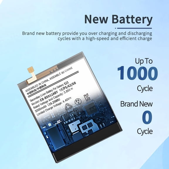 GVDCC-Battery for Samsung Galaxy S23, [5000mAh] Upgraded 2026 New 0 Cycle EB-BS912ABY Battery Replacement for Galaxy S23 SM-S911B SM-S911U SM-S911U1 SM-S911N with Professional Replacement Tool Kits