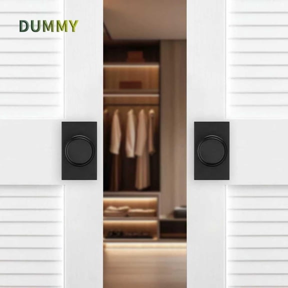 GVDCC-Black Door Knobs Dummy for Closet & Interior Door as Decoration Handle | Zinc Rosette, Easy Install