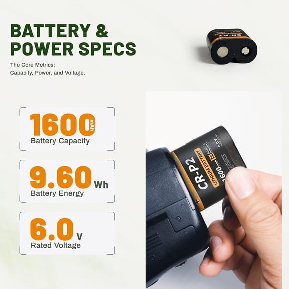 GVDCC-CR-P2 6V Batteries, 2025 Upgraded Lithium Photo Battery, Replaces 223A, 2CR-P2, DL223A and EL223AP (2-Pack)