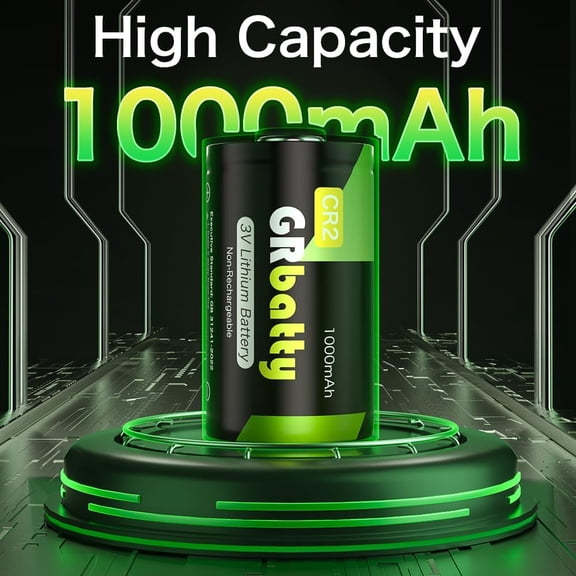 GVDCC-CR2 Battery 3V Lithium 1000mAh, High Capacity, Long Lasting for Digital Cameras, Nest Sensor Units, Flashlights, Golf, Laser Range Finder, Night Vision Goggles (10 Pack), (Non Rechargeable)
