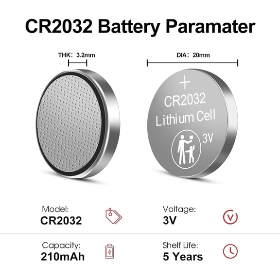 GVDCC-CR2032 3V Lithium Battery, 20 Pack, 2032 3V Button Cell Batteries, CR 2032 Lithium Coin Battery for Watches, Calculators, Car Remote, Key Fob