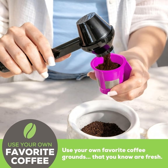 GVDCC -Cafe Fill 4-Pack 1-Stream Reusable Refillable Coffee Pod Filter Capsules Plus Coffee Scoop by Perfect Pod - Compatible with Keurig and Select Single Serve Coffee Makers, Replacement for K Cups