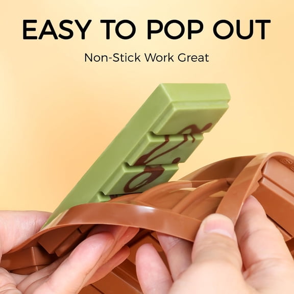 GVDCC-Chocolate Molds, Non-Stick Chocolate Bar Mold, Food Grade Silicone Deep Mold for Dubai Chocolate Bar Pistachio, Snacks - Set of 3