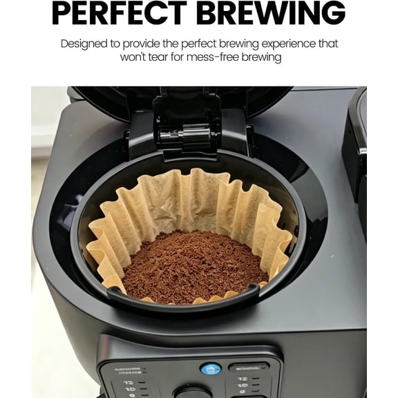 GVDCC -Coffee Filters - 120 PCS Large Coffee Filters Compatible with Keurig Filter K-Duo 72oz Coffee Maker Gen 2.0 - Unbleached Basket Disposable Paper Filter