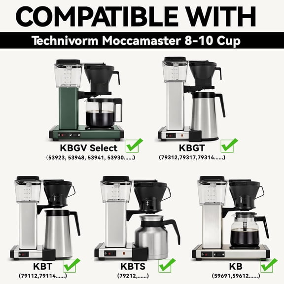 GVDCC -Coffee Filters Compatible with Moccamaster Coffee Machine, 200 Pcs #4 Cone Unbleached Disposable Filter Paper for Technivorm Moccamaster 8-10 Cup KBT KBGV KB