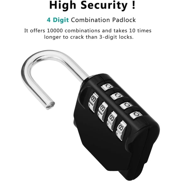 GVDCC-Combination Lock 2 Pack, 4 Digit Combination Padlock for Outdoor, School Lock, Gym (Red and Black)