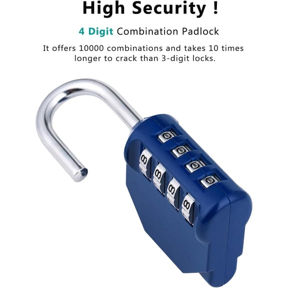 GVDCC-Combination Lock 2 Pack, 4 Digit Padlock for Gym, Employee, School, Fence. Hasp Cabinet & Storage - Set Your Own Keyless Resettable Combo