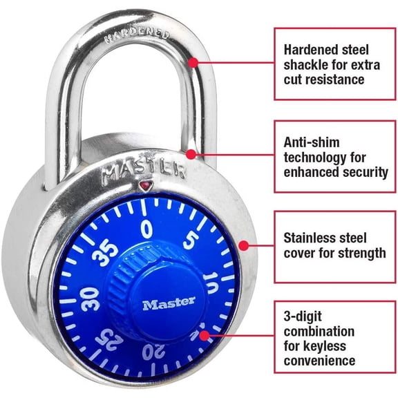 GVDCC-Combination Lock for Gym Lockers Locker Combination Padlock, Pack, Blue The Ideal Combo Lock for School/Gym Locker Security