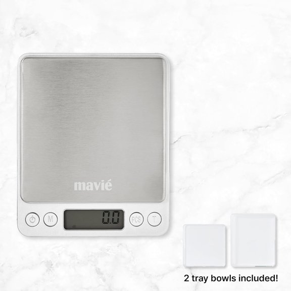 GVDCC-Compact Stainless Steel Kitchen Scale with Protective Case, 9 Unit Conversions, 3kg Capacity, Blue LCD Backlight, Auto Calibration & Precision Tare for Cooking & Baking
