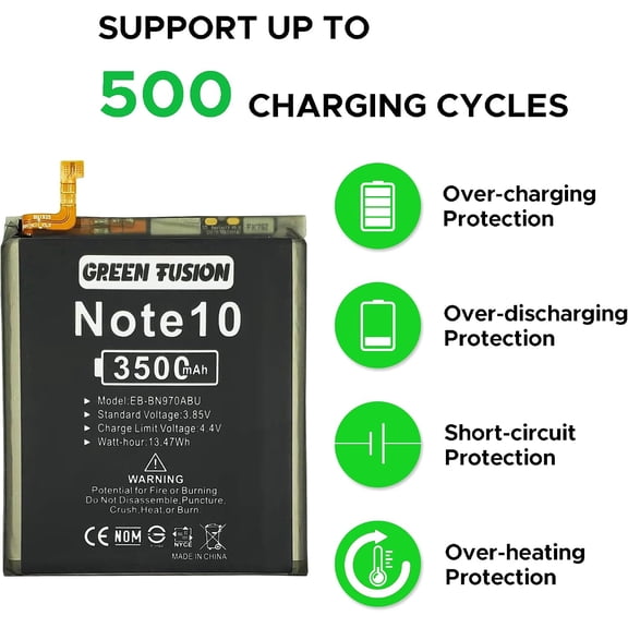 GVDCC-Compatible with Galaxy Note 10 Battery Replacement, EB-BN970ABU Battery for Samsung Galaxy Note 10 N970U/U1/F/W/N with Installation Instruction & Repair Toolkit
