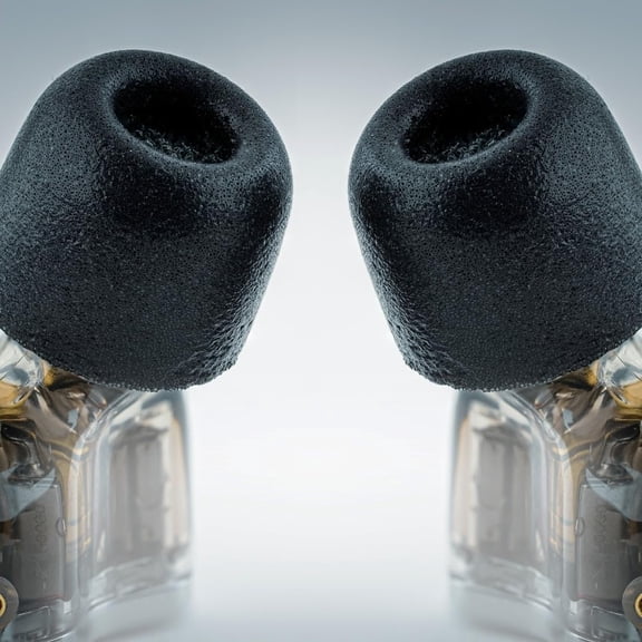 GVDCC -Comply 100 Core Series | Memory Foam Replacement IEM Ear Tips for Etymotic, Westone, Klipsch & More | Superior Noise Isolation, Ultimate Comfort, Secure Fit | Black, Medium (3 Pairs)