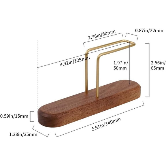 GVDCC -Cone Coffee Filter Holder Walnut & Brass Coffee Filter Storage Container Coffee Filter Stand for V60#01 and #02 Size Cone Paper Coffee Filters