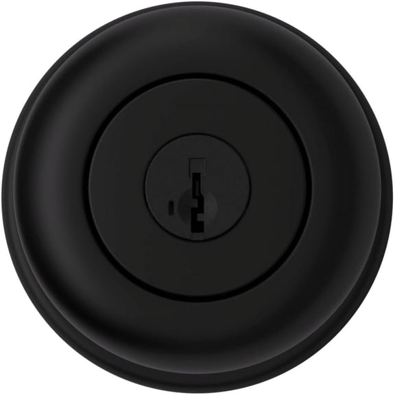 GVDCC-Cove Entry Door Knob with Lock and Key, Secure Keyed Handle Exterior Doorknob, Front Entrance and Bedroom, Matte Black, Pick Resistant SmartKey Rekey Security
