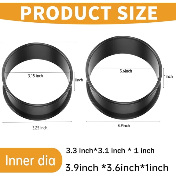 GVDCC-Crumpet Rings, 16Pack Nonstick English Muffin Ring, Outer diameter 4 Inch+3.3Inch Food-Grade Stainless Steel Tart Rings. More Convenient to Take the Food of The Bakery Ring Mold.
