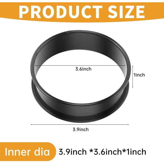 GVDCC-Crumpet Rings, 4Inches Outside Diameter 3.6 Inches Inside Non-Stick English Muffin Rings 8 Packs, Stainless Steel Double Roll Upgrade Design, Suitable For All Kinds of Breakfast.